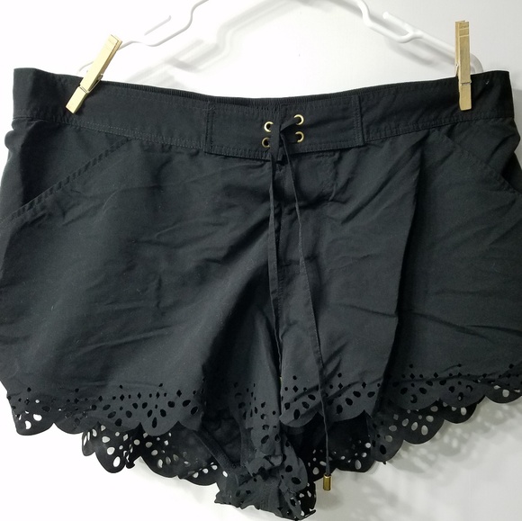 plus size lace swim shorts